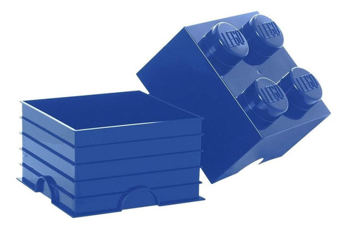Lego Storage Caja Para Almacenar Forma Bloque Lego 2x2 Color Azul