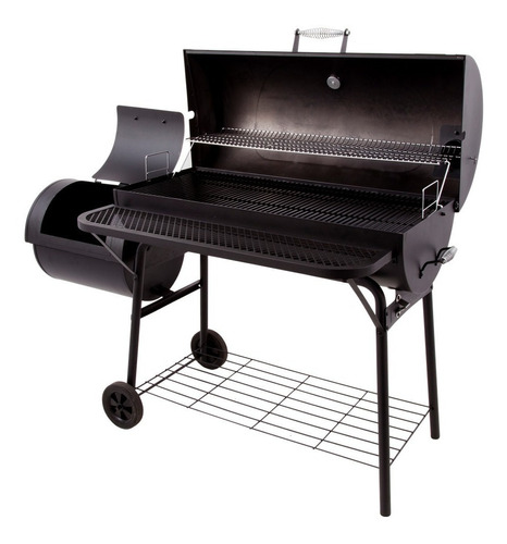 Asador  móvil Char-Broil American Gourmet 1280 Offset Smoker 153cm de ancho 129cm de alto 72cm de profundidad negra