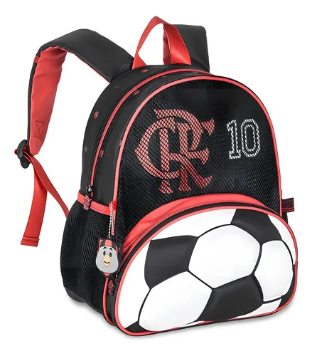 Mochila Flamengo Bolsa Escolar de Costas Infantil Futebol Cor Vermelho Desenho do Tecido Geométrico Preto — R$ 50,40 em Mercado Livre, 60% OFF