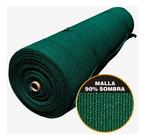 Malla Sombra Raschel Verde Rollo 90% Sombra 4 X 10 Mts