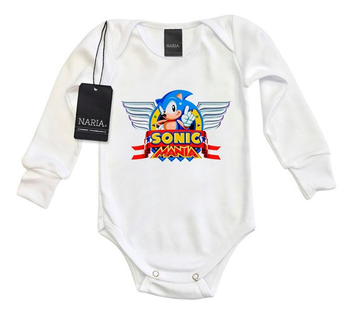 Body Bebe Manga Larga Sonic Dibujo Art Logo - Vjso2