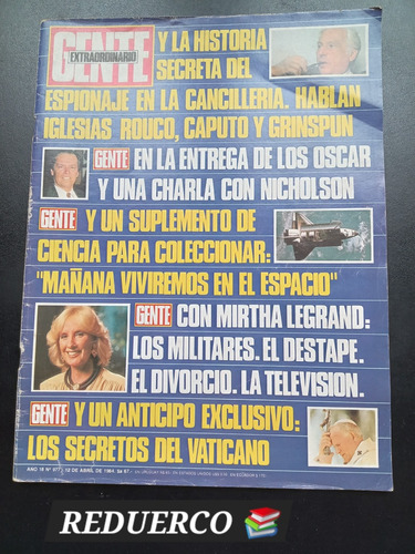 Gente 977 Año 1984 Mirtha Vaticano Suplemento Ciencia 12/4 E