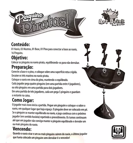 2 Pcs pinguim  Jogo equilíbrio pinguim pirata para crianças,Jogo