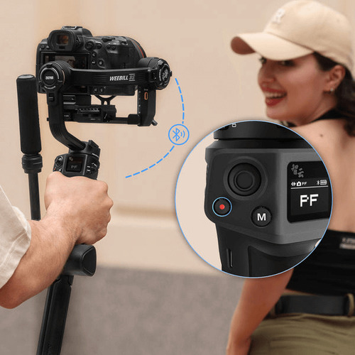 Estabilizador de cardán Zhiyun Weebill 3s Combo LED con mango en E, color negro