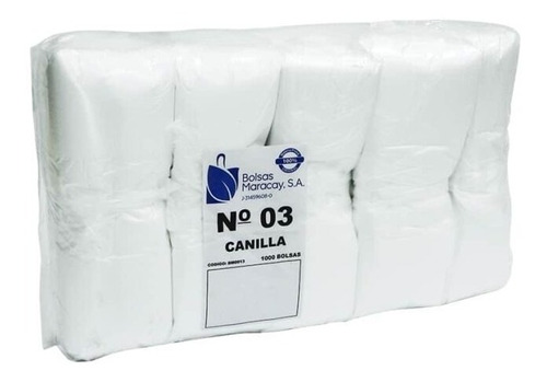 Imagen 1 de 1 de Bolsas Plásticas Con Asa Pan Canilla N° 3 Millar (10x100). 