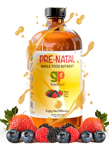 Vitaminas Prenatales Liquidas Con Hierro, Folato Natural, Su