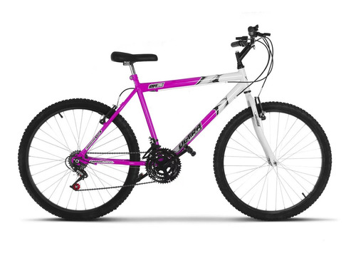 Bicicleta  de passeio Ultra Bikes Bike Aro 26 18v freios v-brakes cor rosa/branco