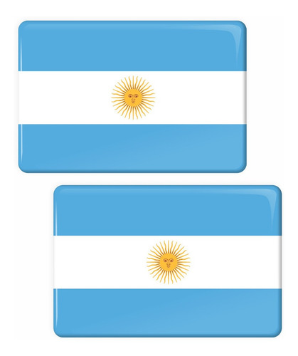 Par Adesivos Emblemas Bandeira Argentina Resinado Bd49 Fgc