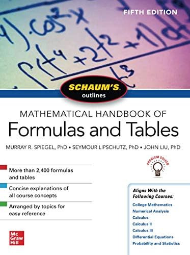 Libro: Schaumøs Outline Of Mathematical Handbook Of Formulas