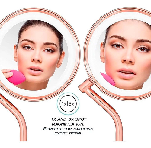 Imagen 5 de 6 de Espejo De Tocador Maquillaje Luz Led Y Aumento 1x/5x Conair