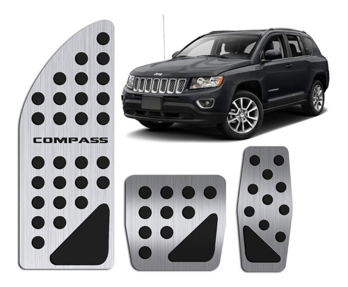 Pedaleira Com Descanso Jeep Compass Automático Aço Inox