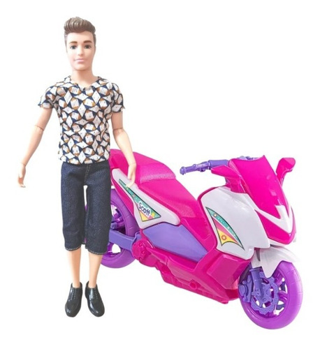 Boneco Tipo Ken Namorado Da Barbie + Moto Scott - Brinquedos