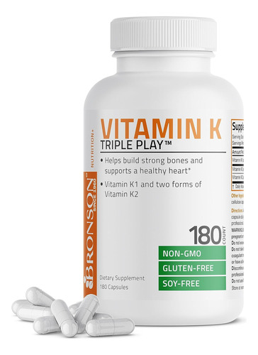 Suplemento De Vitamina K2 Mk7 Tripl - Unidad a $866