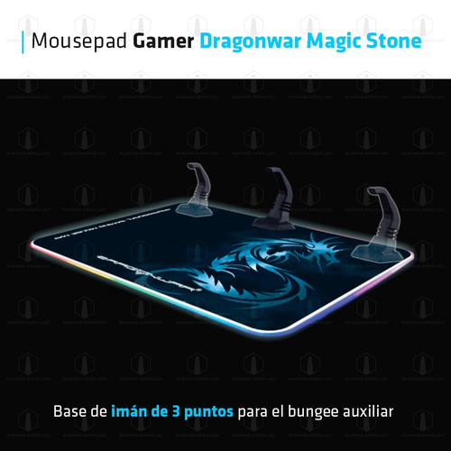 Imagen 4 de 10 de Mouse Pad Gamer Magic Stone Luz Rgb 36x26cm Juegos Dragonwar