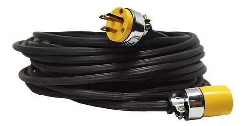 Extensión Uso Rudo 2 X 12 Awg 10 Metros Electro Reforzada Color Negro