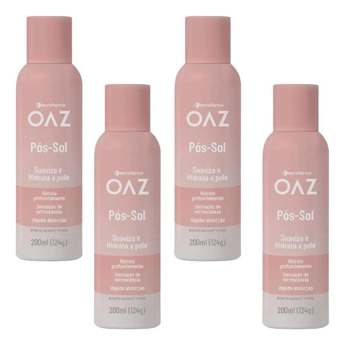 Kit Pós-sol Oaz Aerossol Com 4 Unidades De 200ml Cada