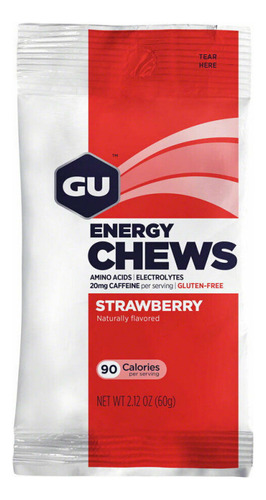 Gomita Running Gu Energy Energy Chews Strawberry Caja 12 Pz Color Chews-Strawberry