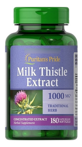 Milk Thistle Silimarina Cardo Mariano 1000mg Puritan 180 Cáp