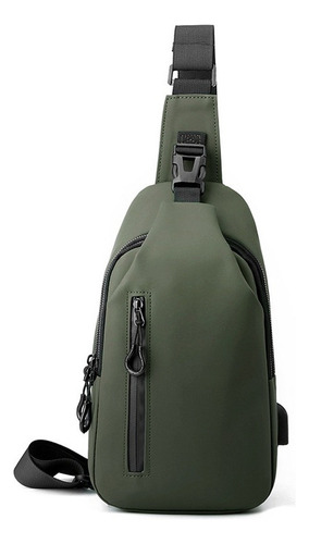 Bolso De Pecho Cruzado De Color Liso De Moda Para Hombre