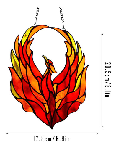 Para Decoración De Vitral De Phoenix, Ventana Con Forma De