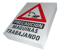 Comprar Cartel Plastico Corrugado Maquinas Trabajando 50x70 Cm Vial