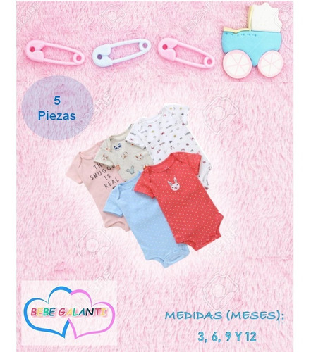 Ropa De Bebe Paquete De Pañaleros Para Niña 5 Piezas