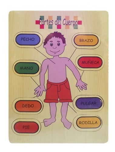 Juego De Madera , Juego De Encastre Partes Del Cuerpo !!!