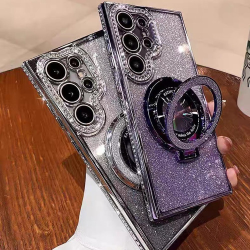 Funda De Teléfono Con Soporte Magnético Para Samsung Galaxy S25 Edge S24 S23 S22 Ultra S24fe A26 A56 A36, Cubierta Trasera Dura A Prueba De Golpes