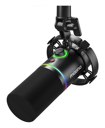 Kit de microfone dinâmico Maono PD200x com suporte Au-B01, cor preta