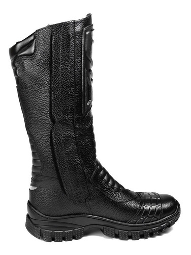 Bota Coturno Fran Boots Militar Com Ziper Moto Cano Longo