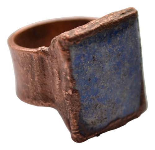 Anillo De Piedra Preciosa Natural Lapislazuli, Cobre