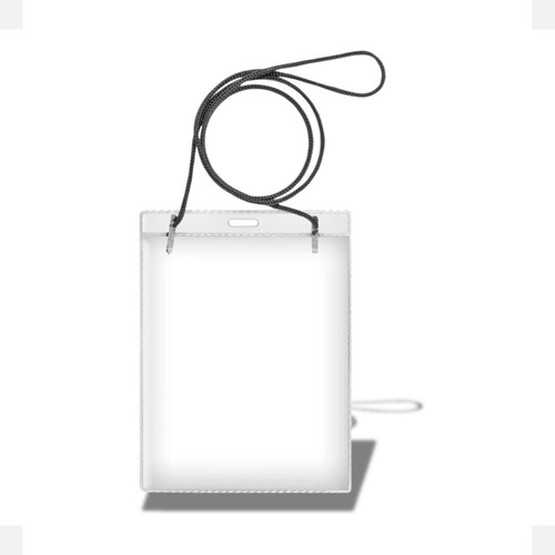 Crachá Com Cordão Transparente P Eventos 10,8x13 Cm 200 Un