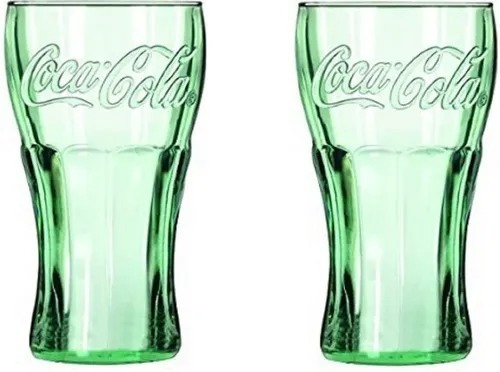 2 Pz Juego De Vasos Coca Cola De Vidrio Coleccionables 