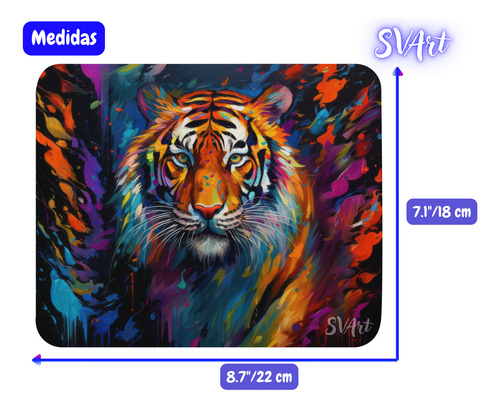 Mouse Pad Svart Diseños Tigres Varios Modelos