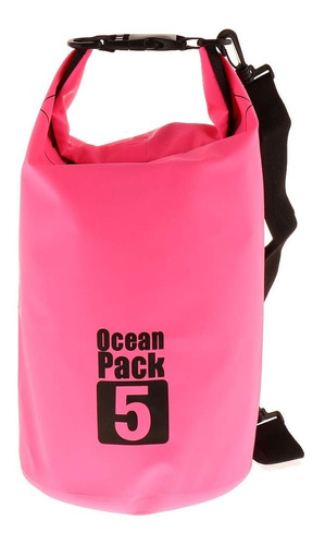 Bolso Impermeable Estanco Ocean Pack 5 Lts Rosado O Gris