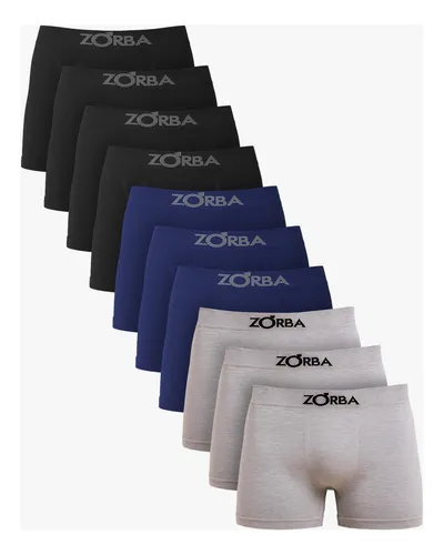 Kit Com 10 Cueca Boxer Algodão Sem Costura Confortável Zorba