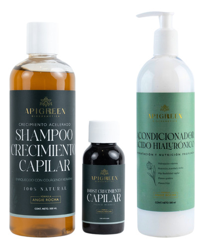 Shampoo Crecimiento Con Boost Y Acondicionador Apigreen