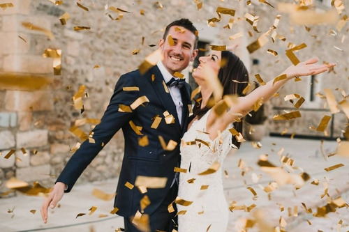 8 Pz Cañón Bazuca Lanzador De Confeti Dorado Fin De Año Boda