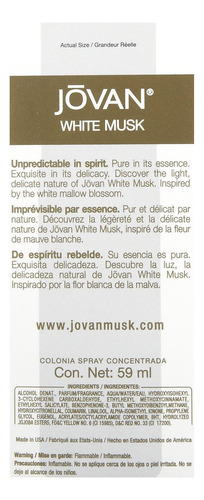 Perfume Jovan White Musk, Colonia Para Mujer, 60 Ml