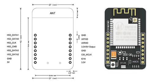 Módulo Wifi Esp32-cam Con Placa De Desarrollo De Cámara Ov26
