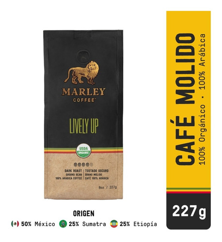 Café Grano Molido · Lively Up! 227 G · Marley Coffee