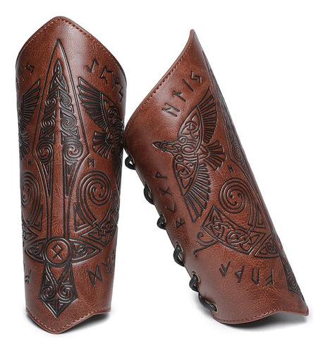 Muñequeras De Cuero Medievales Con Dragones, Accesorios Viki
