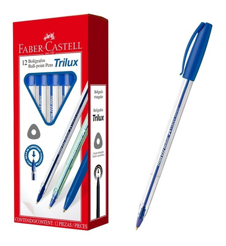 Bolígrafos Trilux Faber-castell Azules Pack X12