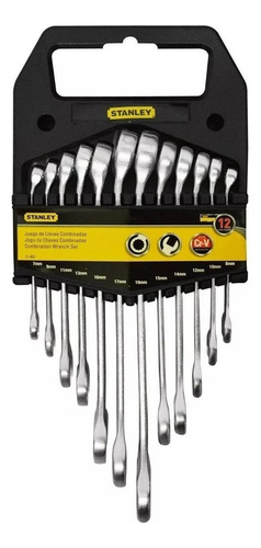 Llave Mixta Jgo X 12pz Mm Stanley 71-607 Color Gris