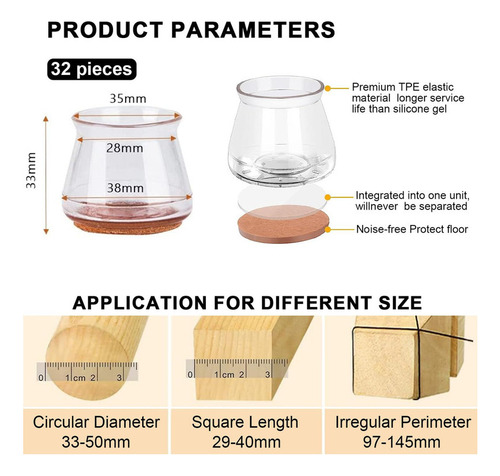 32 Tapones De Silicona Para Sillas, Protectores Con 2025
