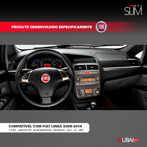 Central Multimidia Mp5 Slim Fiat Linea 2012 2013 2014 Cinza