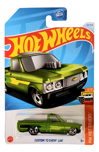 Custom 72 Chevy Luv Verde Hot Wheels F24 Tarjeta Americana