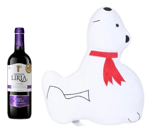 Miniso Peluche White Bears + Vino Tinto Bobal Shiraz 750 Mls