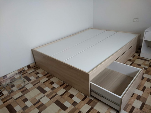 Cama Plaza Y Media Melamine Blanca