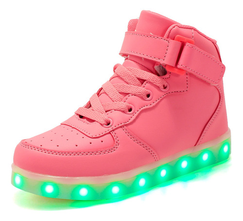 Zapatillas Altas Con Iluminación Led Aptas Para Niños